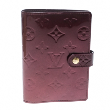 مملوكة مسبقًا Louis Vuitton Rouge Fauviste Monogram Vernis Small Ring Agenda Cover