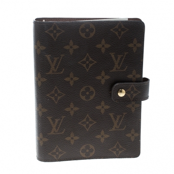 Pre Owned Louis Vuitton Monogram Canvas Medium Ring Agenda Cover
