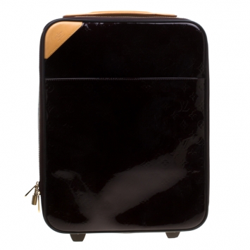 Pre Owned Louis Vuitton Amarante Monogram Vernis Pegase 45 Suitcase