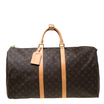Pre Owned Louis Vuitton Monogram Canvas Keepall Bandouliere 55 Bag