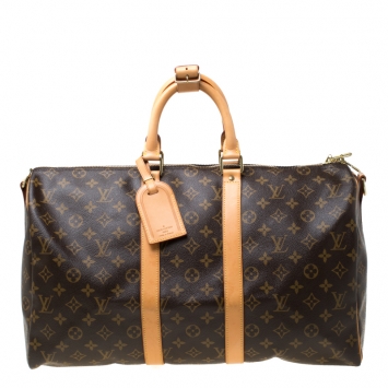 Pre Owned Louis Vuitton Monogram Canvas Keepall Bandouliere 45 Bag