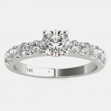 Pre Owned 14K White Gold Solitaire Natural Diamond Engagement Ring (1.00 Ctw) US 7