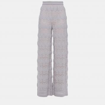 Pre Owned M Missoni Wool Wide Leg Pants IT 40
