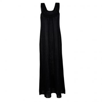 Pre Owned M Missoni Black Knit Chevron Pattern Sleeveless Dress S