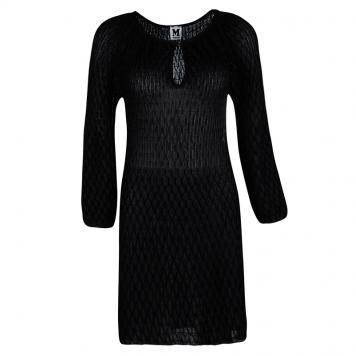 مملوكة مسبقًا M Missoni Black Knit Long Sleeve Dress M