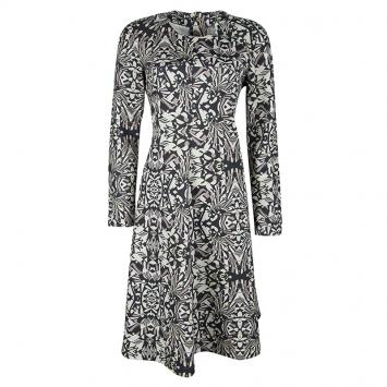 مملوكة مسبقًا M Missoni Grey Abstract Print Long Sleeve Jersey Dress L