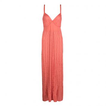 مملوكة مسبقًا M Missoni Orange Patterned Knit Sleeveless Maxi Dress M