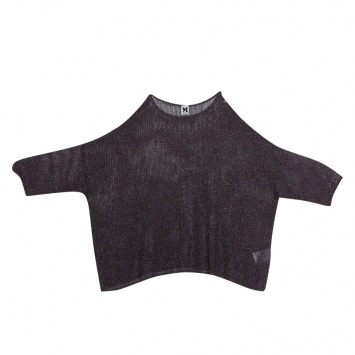 Pre Owned M Missoni Deep Purple Lurex Rib Knit Oversized Top M