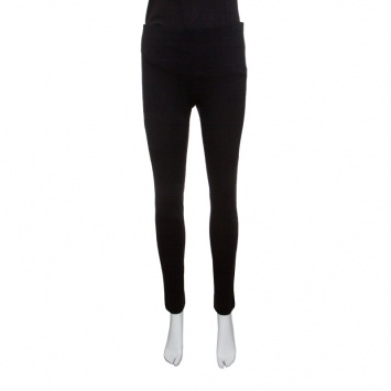 Pre Owned M Missoni Black Stretch Jersey Tapered Leggings M