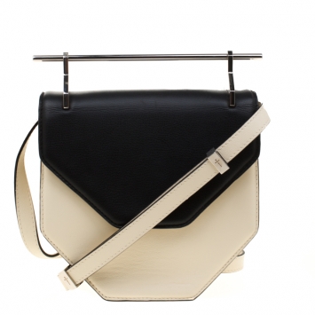 Pre Owned M2Malletier Off-white/Black Leather Amor Fati Crossbody Bag