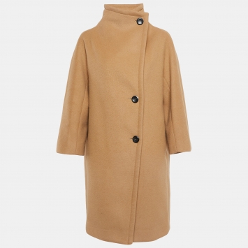 Pre Owned Maje Camel Brown Wool Blend Gaeli Coat XS