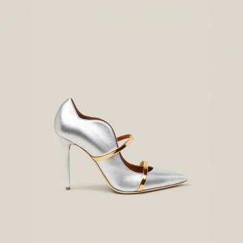 مملوكة مسبقًا Malone Souliers Metallic Maureen Metallic Leather Pumps Size IT 40