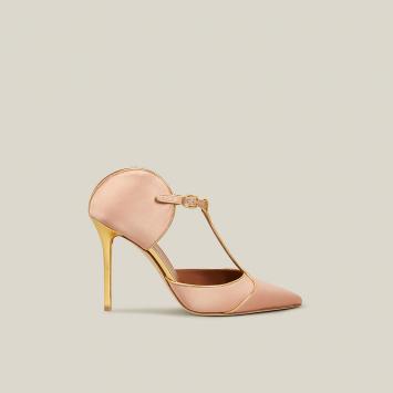 Pre Owned Malone Souliers Pink Imogen Satin Pumps Size IT 36.5
