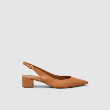 Pre Owned Mansur Gavriel Brown Slingback Lambskin Pumps IT 40