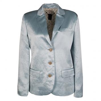 Pre Owned Marc by Marc Jacobs Stormy Sky Blue Cosmo Satin Blazer M