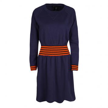 Pre Owned Marc By Marc Jacobs Navy Blue Saddle Sleeve Sweatshirt Dress M