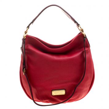 Pre Owned Marc by Marc Jacobs Red Leather New Q Hillier Hobo