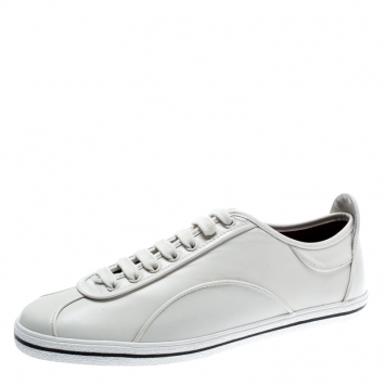 Pre Owned Marc by Marc Jacobs White Leather Greenwich Low Top Sneakers Size 38