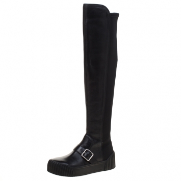 Pre Owned Marc by Marc Jacobs Black Leather Thompson Over the Knee Sneaker Boots Size 36