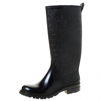 Pre Owned Marc by Marc Jacobs Black Rubber Alphabet Rain Boots Size 41