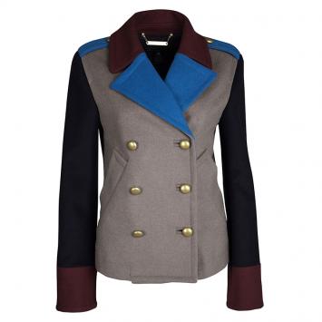 Pre Owned Marc By Marc Jacobs Colorblock Wool Double Breasted Nicoletta Coat M
