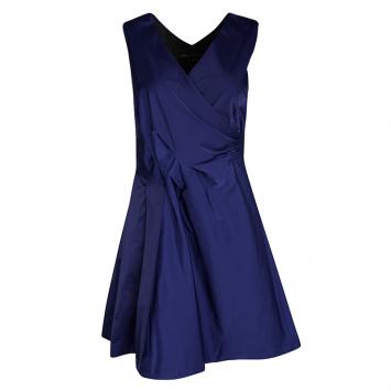 Pre Owned Marc by Marc Jacobs Royal Blue Draped Cocktail Sleeveless Prom Dress S