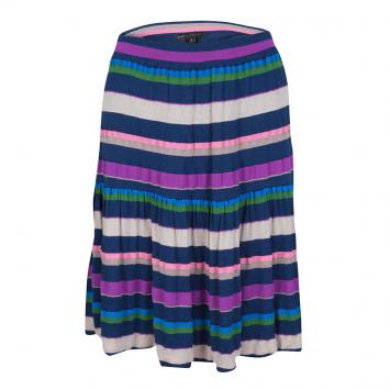 Pre Owned Marc by Marc Jacobs Multicolor Smash Striped Jersey Skirt S