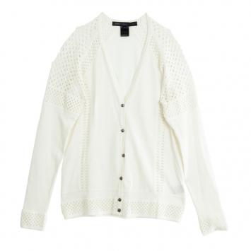 Pre Owned Marc by Marc Jacobs White Button Down Cardigan S