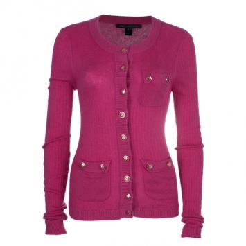Pre Owned Marc by Marc Jacobs Pink Button Down Cashmere Cardigan S