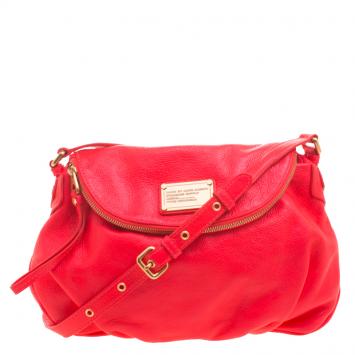مملوكة مسبقًا Marc by Marc Jacobs Neon Red Leather Classic Q Natasha Crossbody Bag