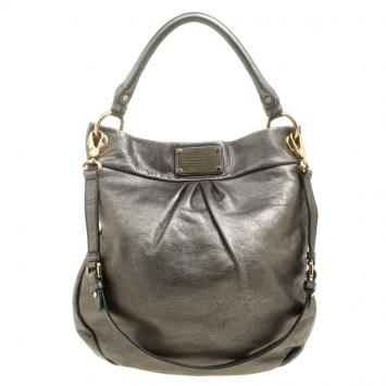 مملوكة مسبقًا Marc by Marc Jacobs Metallic Grey Leather Classic Q Hillier Hobo