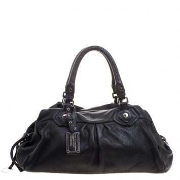 Pre Owned Marc by Marc Jacobs Black Leather Classic Q Groovee Satchel