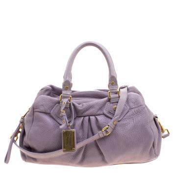 Pre Owned Marc by Marc Jacobs Lilac Leather Classic Q Groove Shoulder Bag