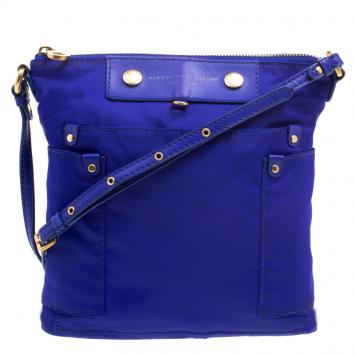 Pre Owned Marc by Marc Jacobs Blue Nylon Preppy Sia Crossbody Bag