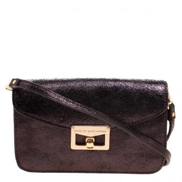 مملوكة مسبقًا Marc By Marc Jacobs Metallic Shimmering Leather Bianca Jane On A Leash Crossbody Bag
