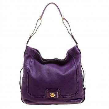Pre Owned Marc by Marc Jacobs Purple Leather Revolution Hobo