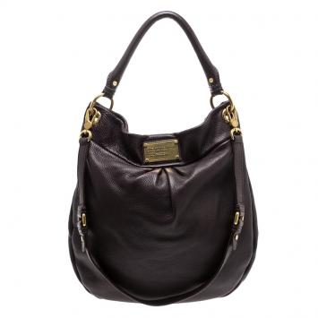 Pre Owned Marc by Marc Jacobs Dark Purple Leather Classic Q Hillier Hobo