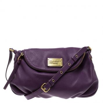 Pre Owned Marc by Marc Jacobs Purple Leather Classic Q Natasha Crossbody Bag