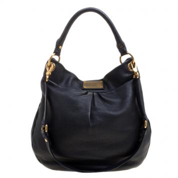 Pre Owned Marc by Marc Jacobs Navy Blue Leather Classic Q Hillier Hobo