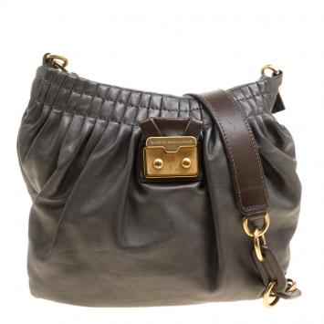 Pre Owned Marc by Marc Jacobs Grey Leather Crossbody Bag
