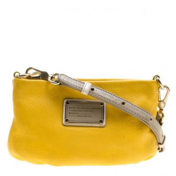 Pre Owned Marc by Marc Jacobs Yellow Leather Classic Q Percy Crossbody Bag