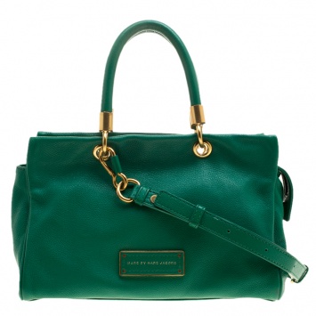 Pre Owned Marc by Marc Jacobs Green Leather Bentley Tote