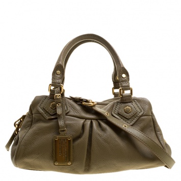 Pre Owned Marc by Marc Jacobs Taupe Leather Classic Q Baby Groovee Bag