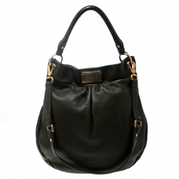 Pre Owned Marc by Marc Jacobs Olive Green Leather Classic Q Hillier Hobo