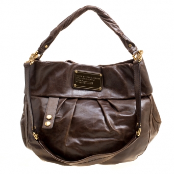 Pre Owned Marc by Marc Jacobs Brown Glazed Leather Hobo