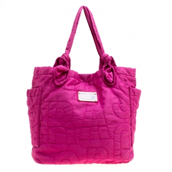 Pre Owned Marc by Marc Jacobs Pink Nylon Medium Pretty Tate Tote Bag