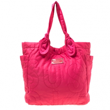 Pre Owned Marc by Marc Jacobs Pink Nylon Medium Pretty Tate Tote