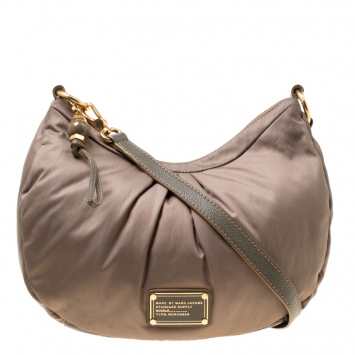 Pre Owned Marc By Marc Jacobs Khaki Green Fabric and Leather Shoulder Bag