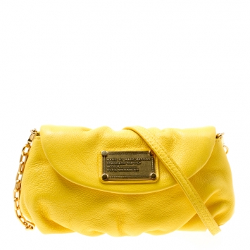 Pre Owned Marc by Marc Jacobs Yellow Leather Classic Q Karlie Crossbody Bag