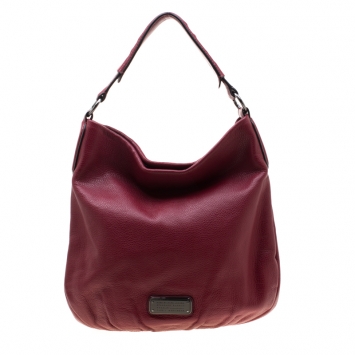 Pre Owned Marc by Marc Jacobs Burgundy Leather New Q Hillier Hobo